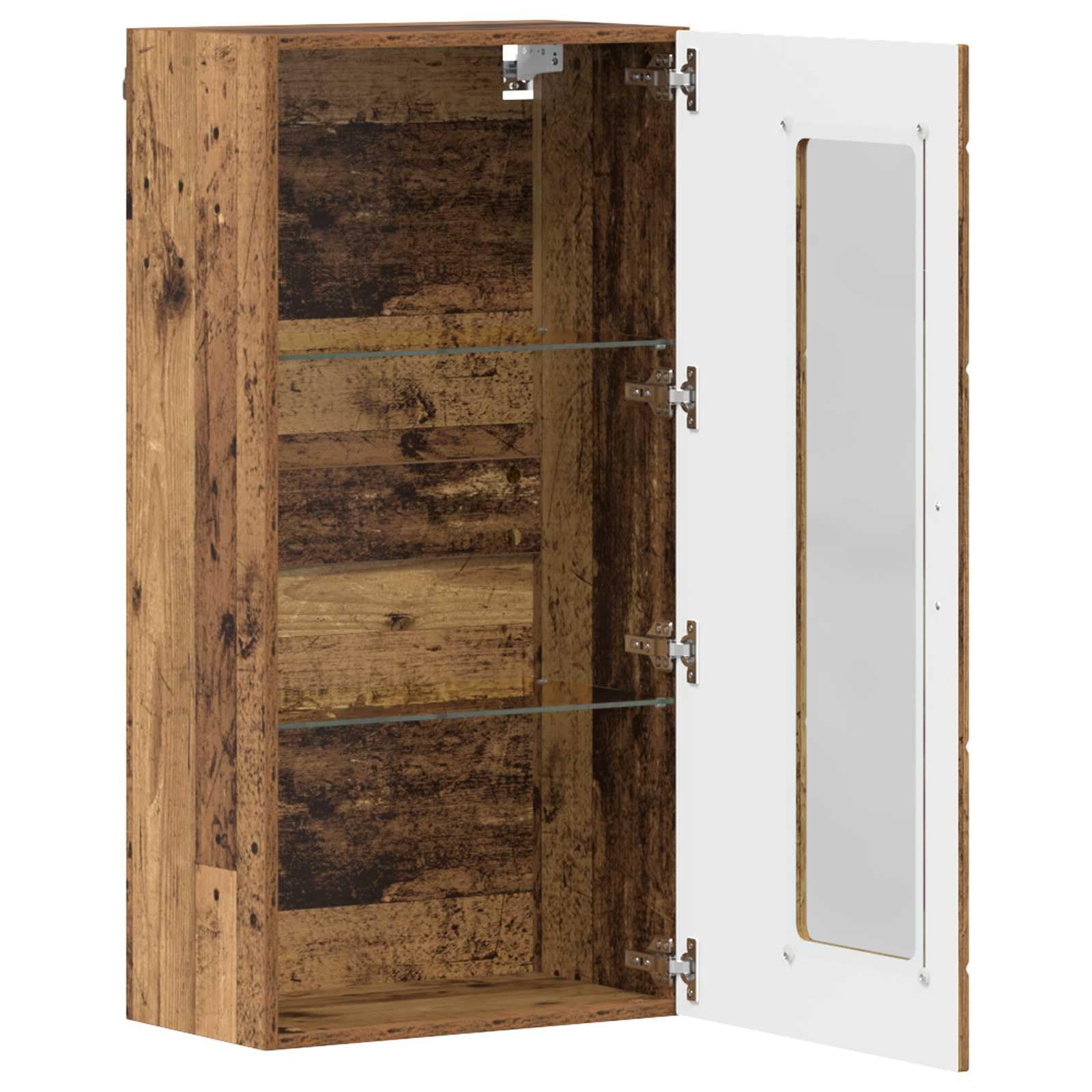 Armadio in legno anticato con 1 anta e 2 ripiani, mobile per soggiorno, casa, ufficio, opaco, rettangolare, robusto, versatile, per interni, pratico