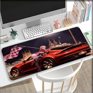 Anime Mouse Pad XXL Anime Girl Sexy Boobs3mm Extended Large Mouse Pad, Non-Slip Rubber Base Home Office Mouse Pad D,24x12 inche