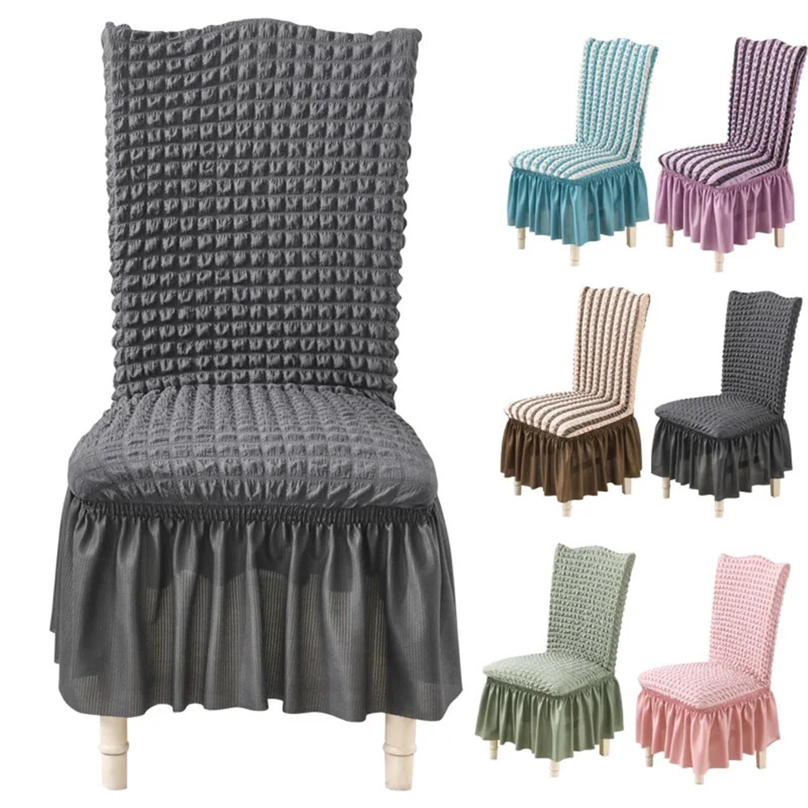 Stuhlhussen 6 Stück Stuhlhussen for Esszimmer, Bankettstuhl, Stretch-Stuhlrock, elastisch, Hochzeitsstuhl-Dekoration(Color 10)