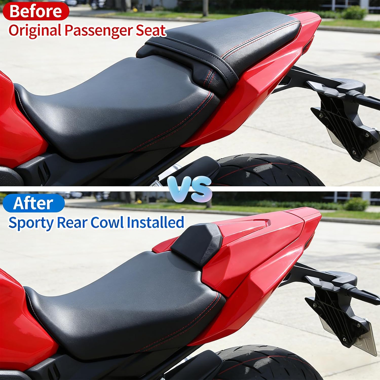 Rear Seat Cowl Compatible with Honda CB650R CBR650R 2024| Pillion Cover Tail Fairing | Plastic Pillion Cover Tail Tidy (Matte Black)