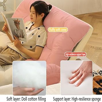 Folding Sofa Bed Convertible Sleeper Sofa Bed with Pillow Leather Folding Mattress Couch with Fixed-Shape Frame Floor Sofa Lounge Couch for Living Room Bedroom Lounge Studio Lazy Couch