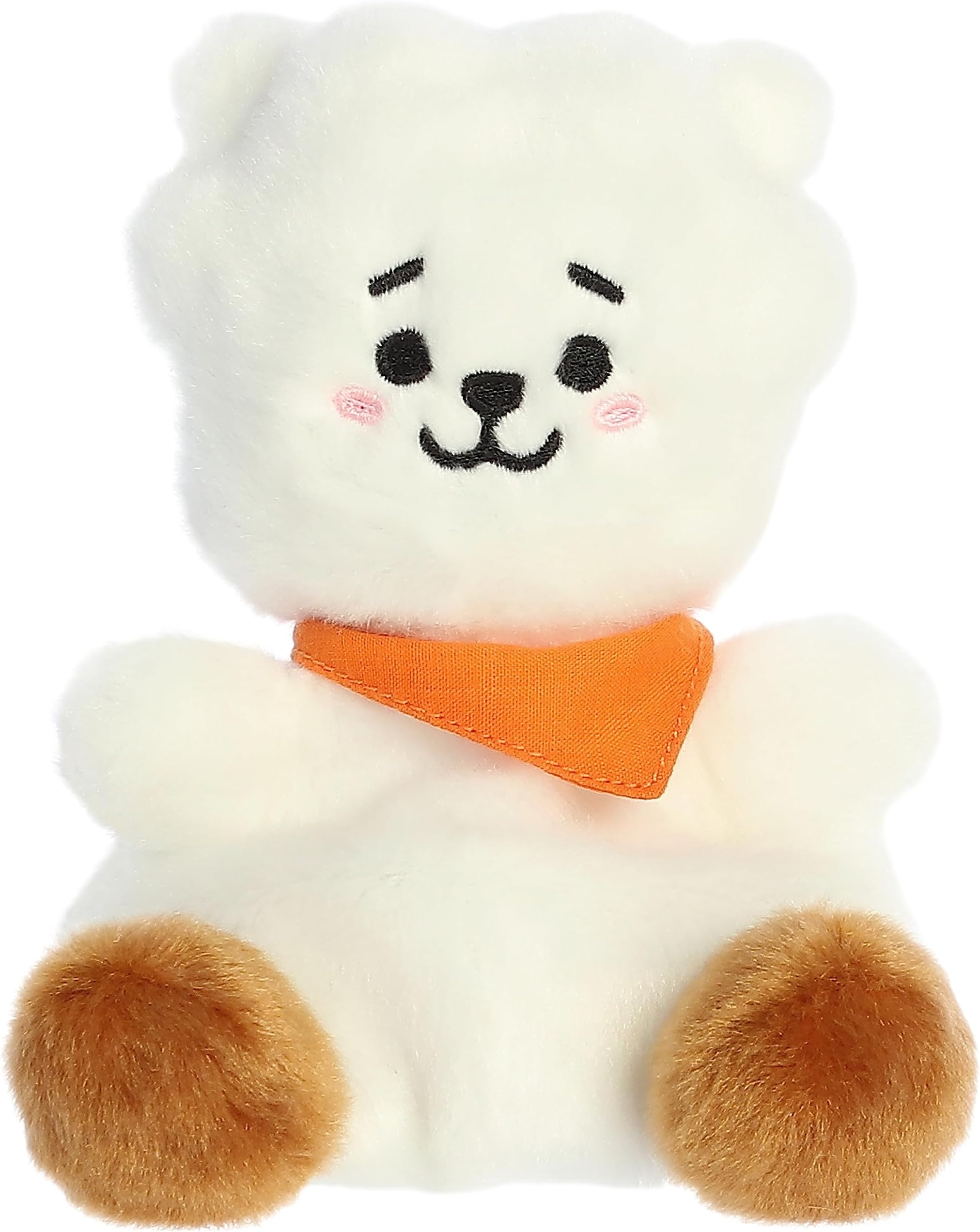 Lovable BT21 Palm Pals RJ Stuffed Animal - Collectible Fun - Delightful Cuteness - White 5 Inches