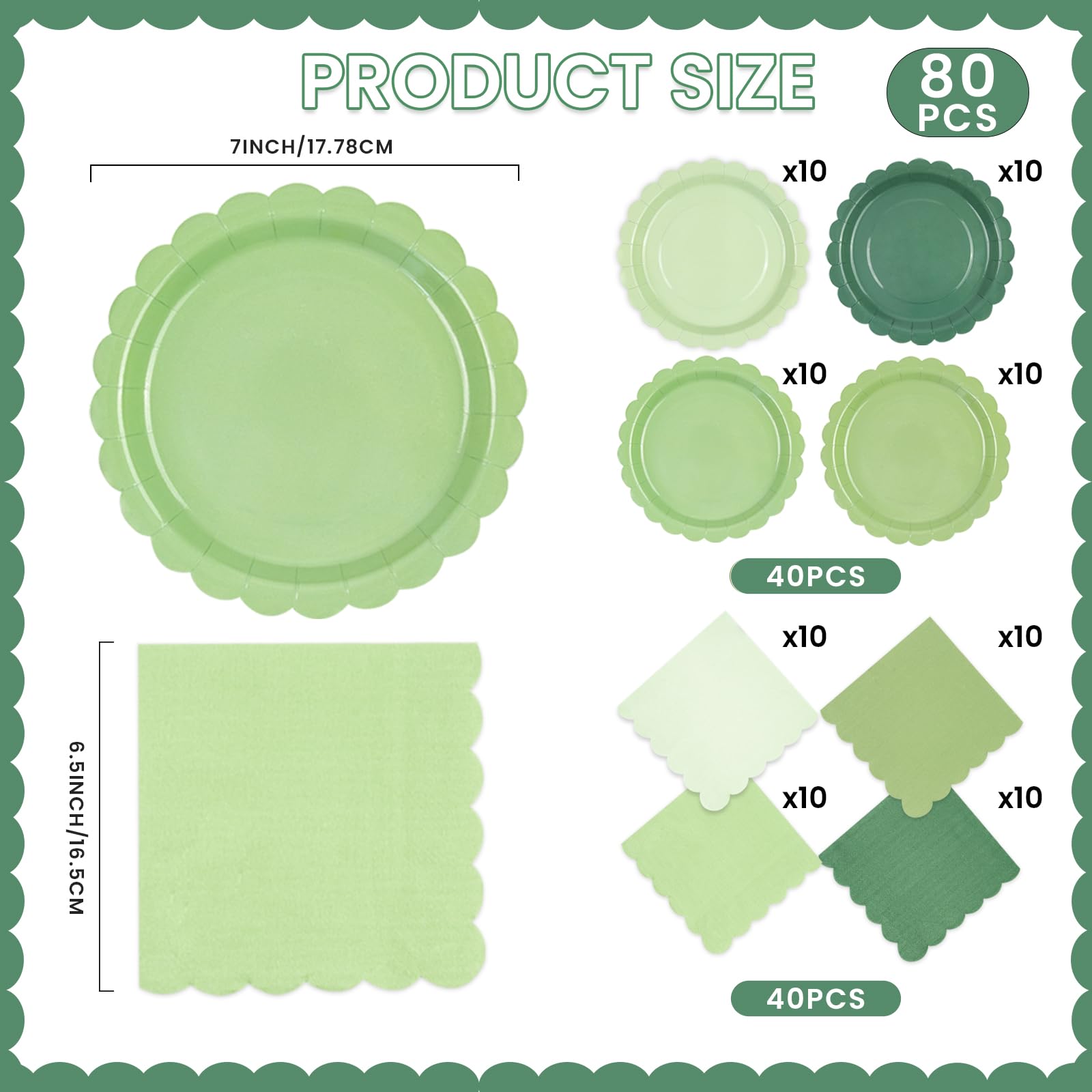 Tovagliolo di Carta Verde Pastello con Fiocchetti 12pz