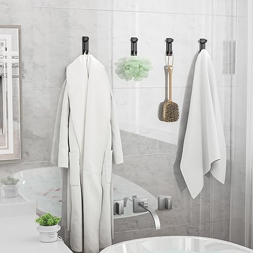 Miniatura 5 de Ganchos de pared autoadhesivos para colgar extra fuertes 13 libras, gancho para abrigo, toalla en baños, ducha, cocina, pared, gancho de puerta,