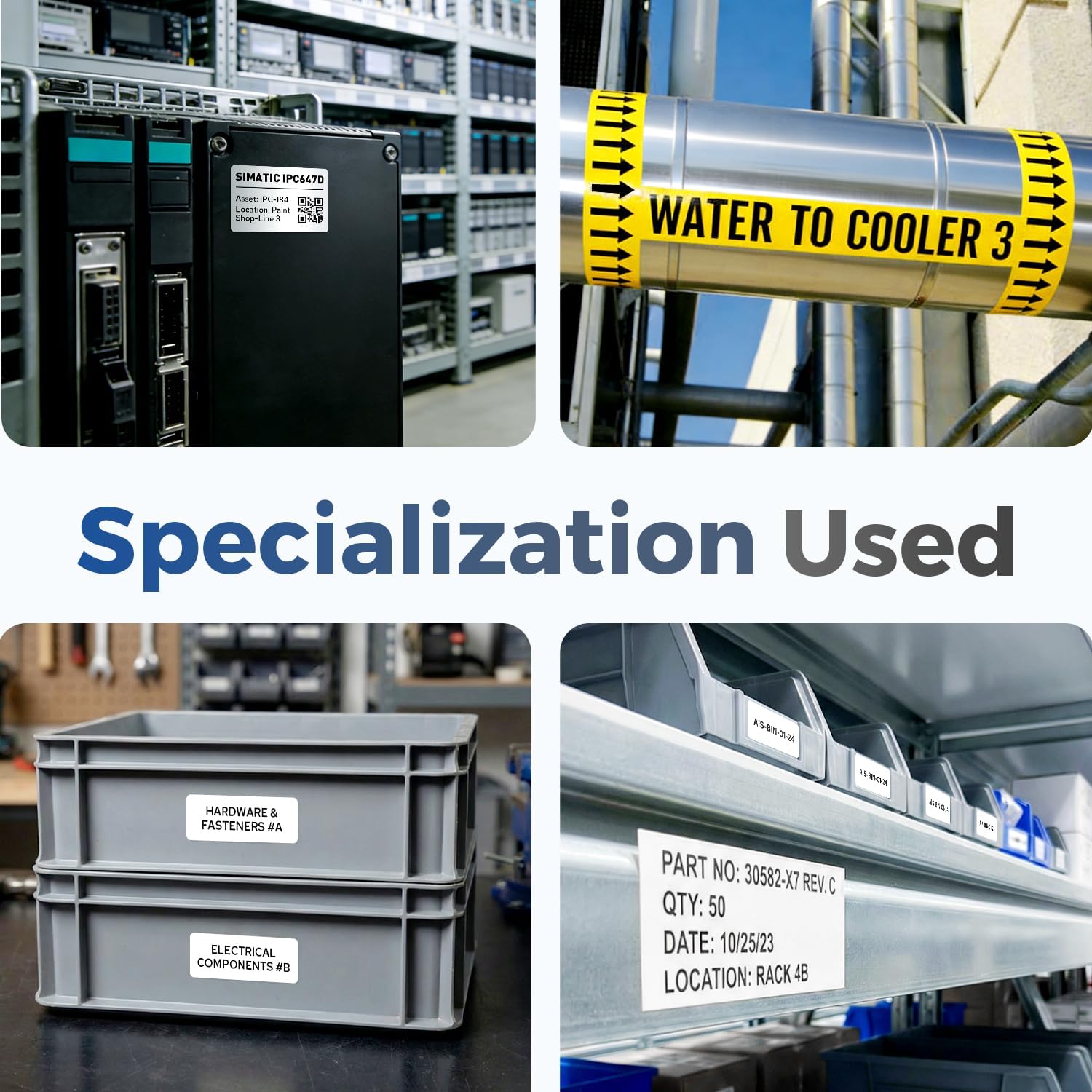 Makeid D50 Industrial Label Printer, Desktop Label Maker 2" Print Head, Mobile APP & PC Editor Compatible, 2600mAh Li-ion Battery, Come with 1.97" W x 26.24ft L Label Heavy-Duty Labeler for Job Sites - Image 6