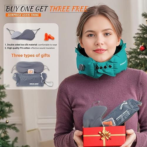 Miniatura 10 de Almohada inflable de viaje para avión, almohada inflable para el cuello, para viajes, oficina, siesta, soporte para el cuello, compra 1 y obtén 3 C