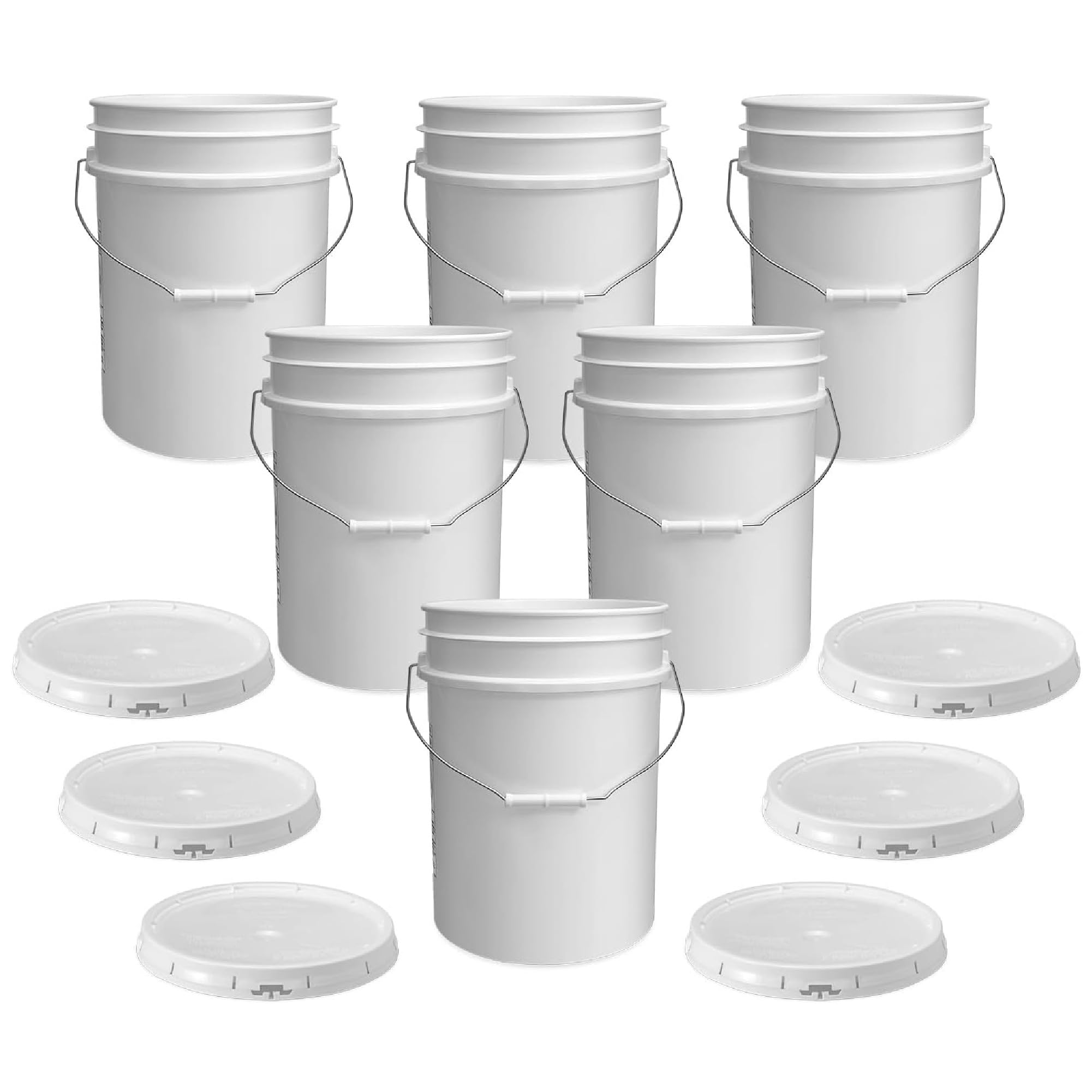 5 gallon cubo blanco y tapa – Durable 90 Mil cubo multiusos – Calidad alimentaria – plástico libre de BPA