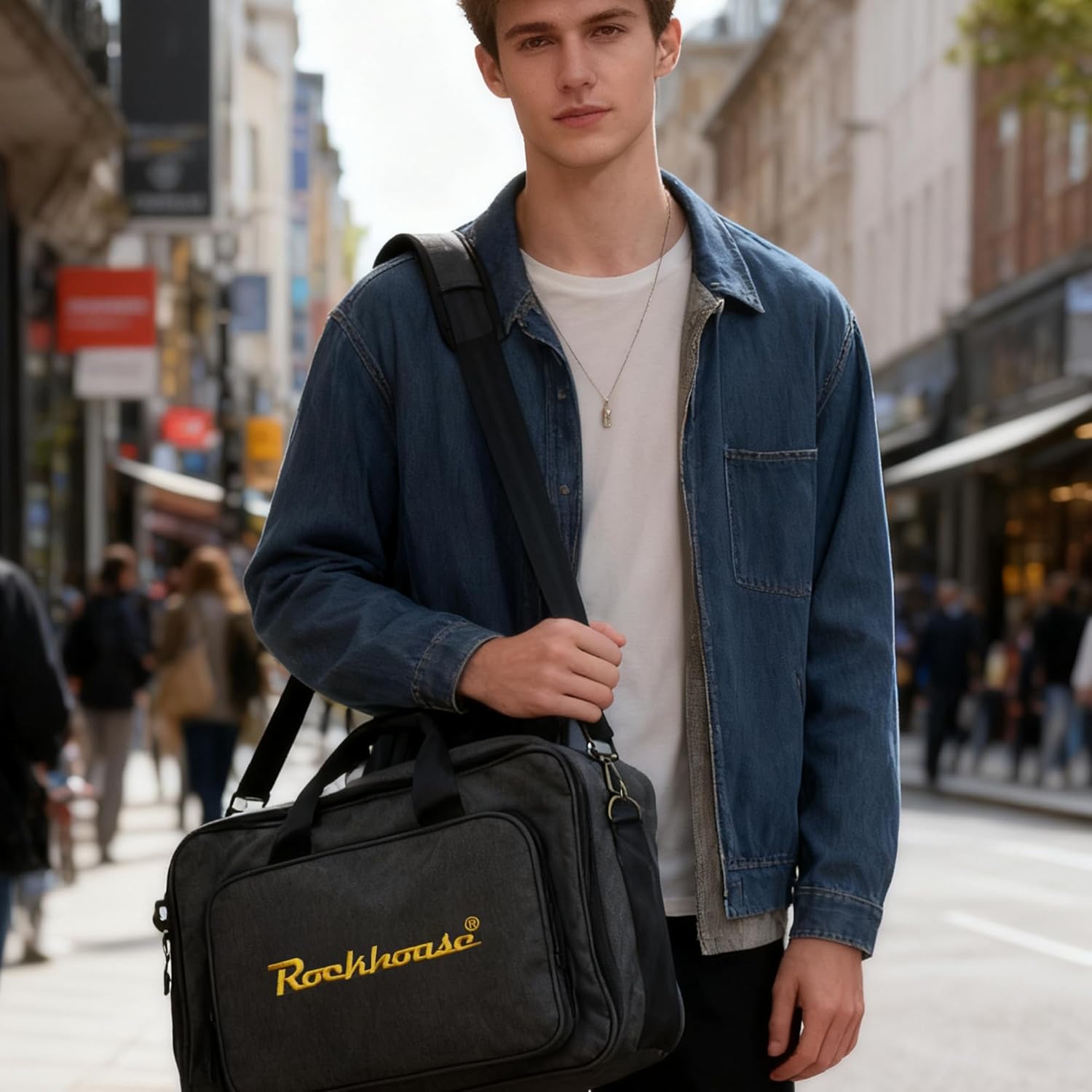 Rockhouse Effects Pedal Bag Guitar Pedalboard Case Travel Carrying Gig Bag for DJ Controller, Music Gear, Shockproof Padded Lining & Waterproof Fabric, Fits 12.6 x 8.26 x 2.75 inches (MEB-S) - Image 6