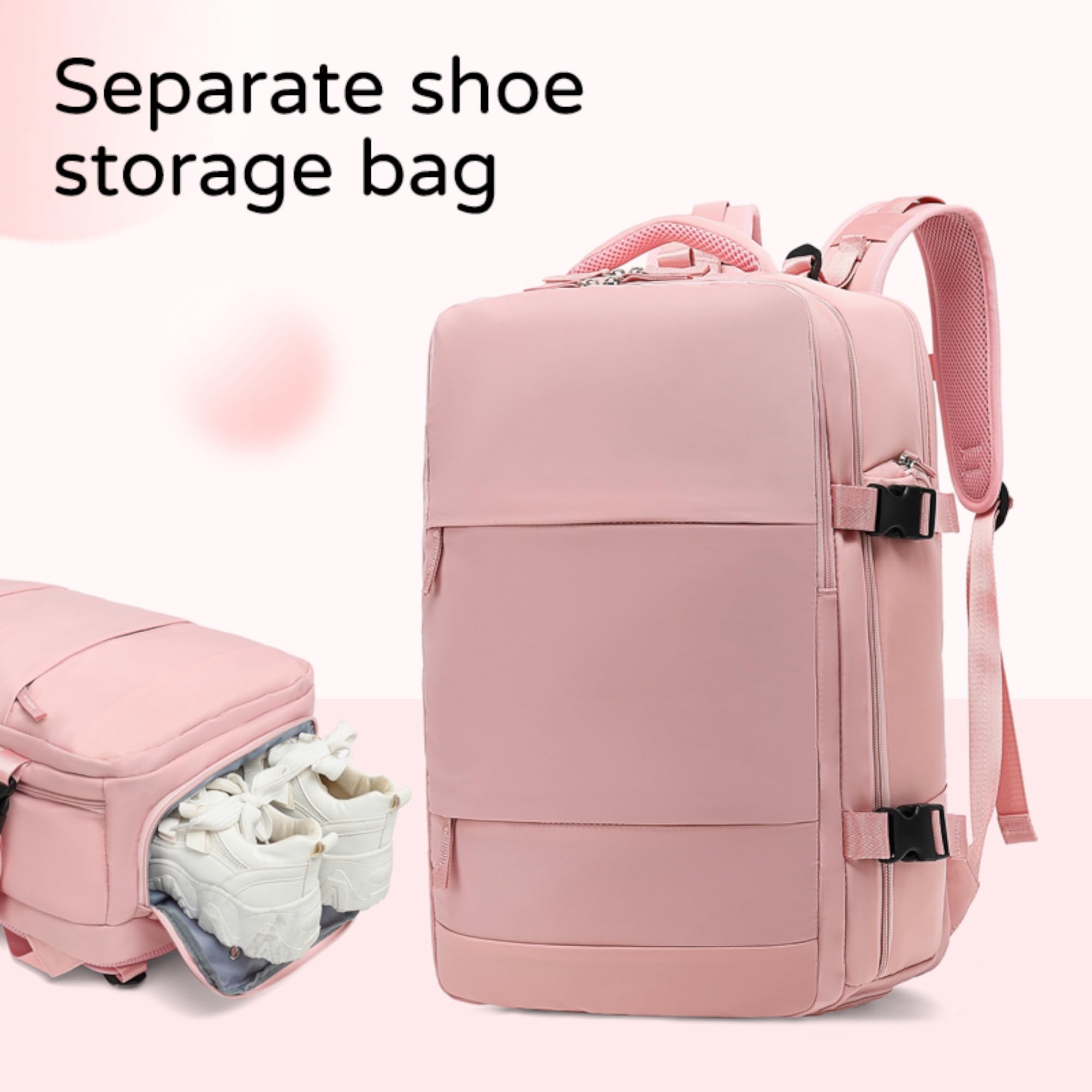 Mochila de Viaje Grande Resistente al Agua con Compartimento para Zapatos, Puerto USB y Antirrobo