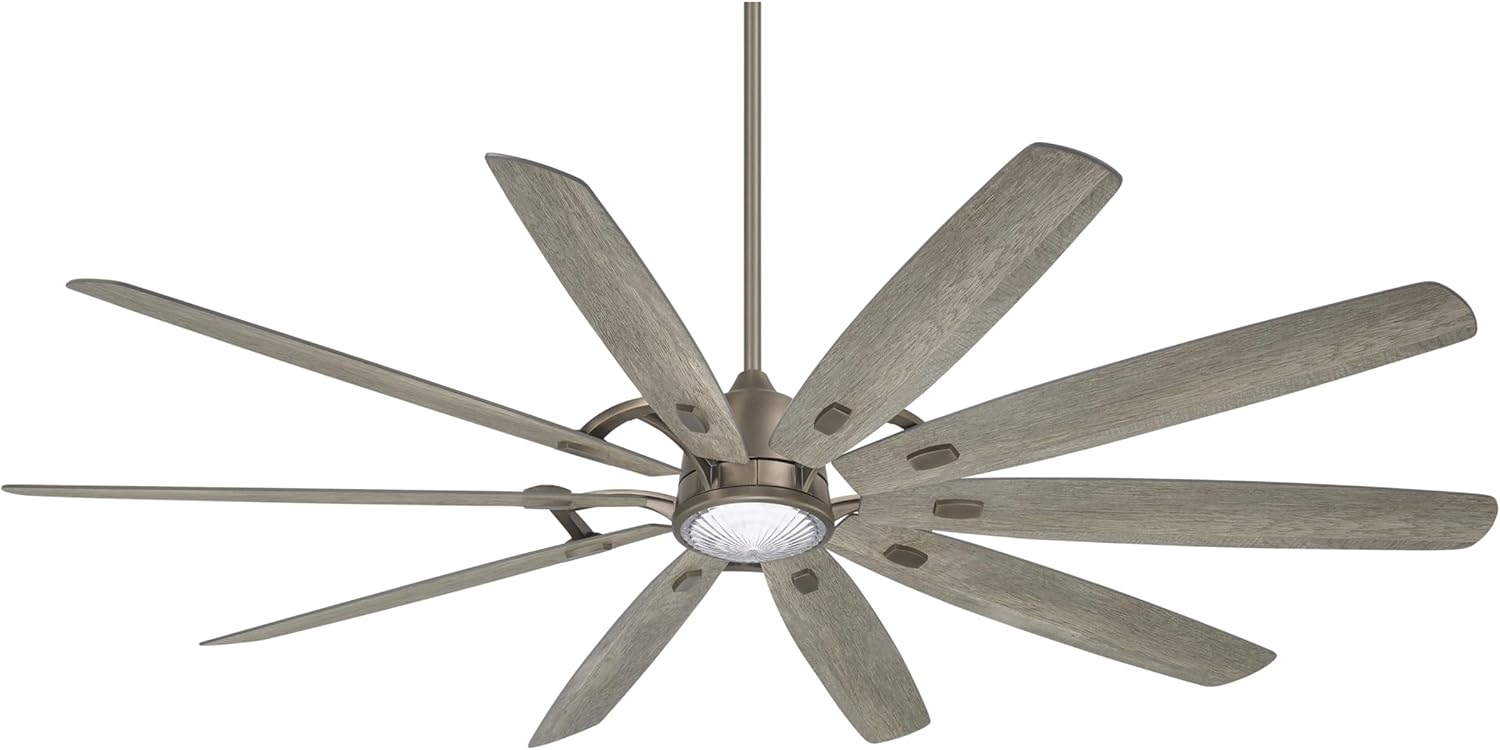 Minka Aire F865L-HBZ Barn H2O 84" Outdoor Ceiling Fan with LED Lights and Remote Control, Heirloom Bronze