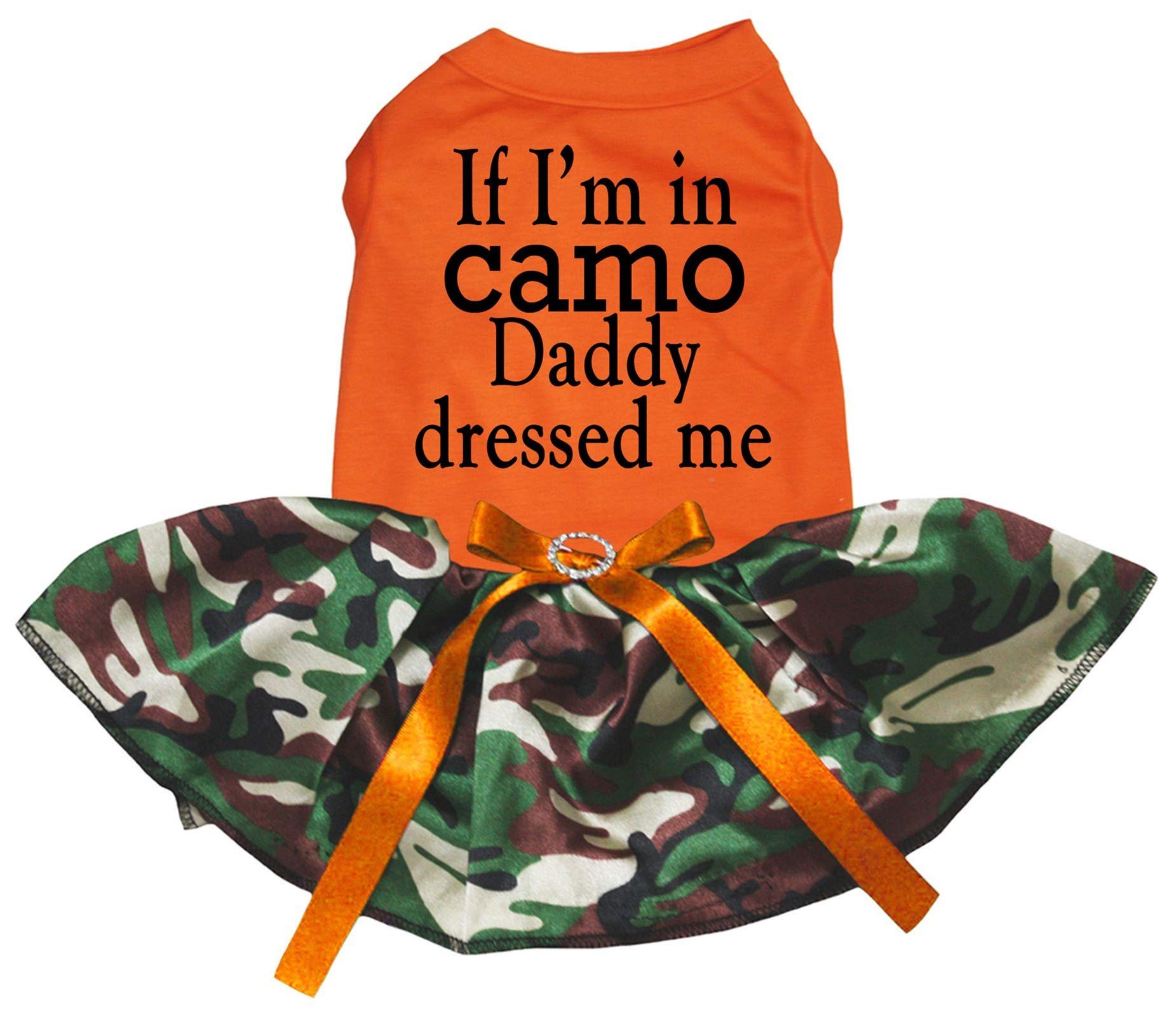 Robe pour chiot orange motif camouflage pour habiller votre petit complice