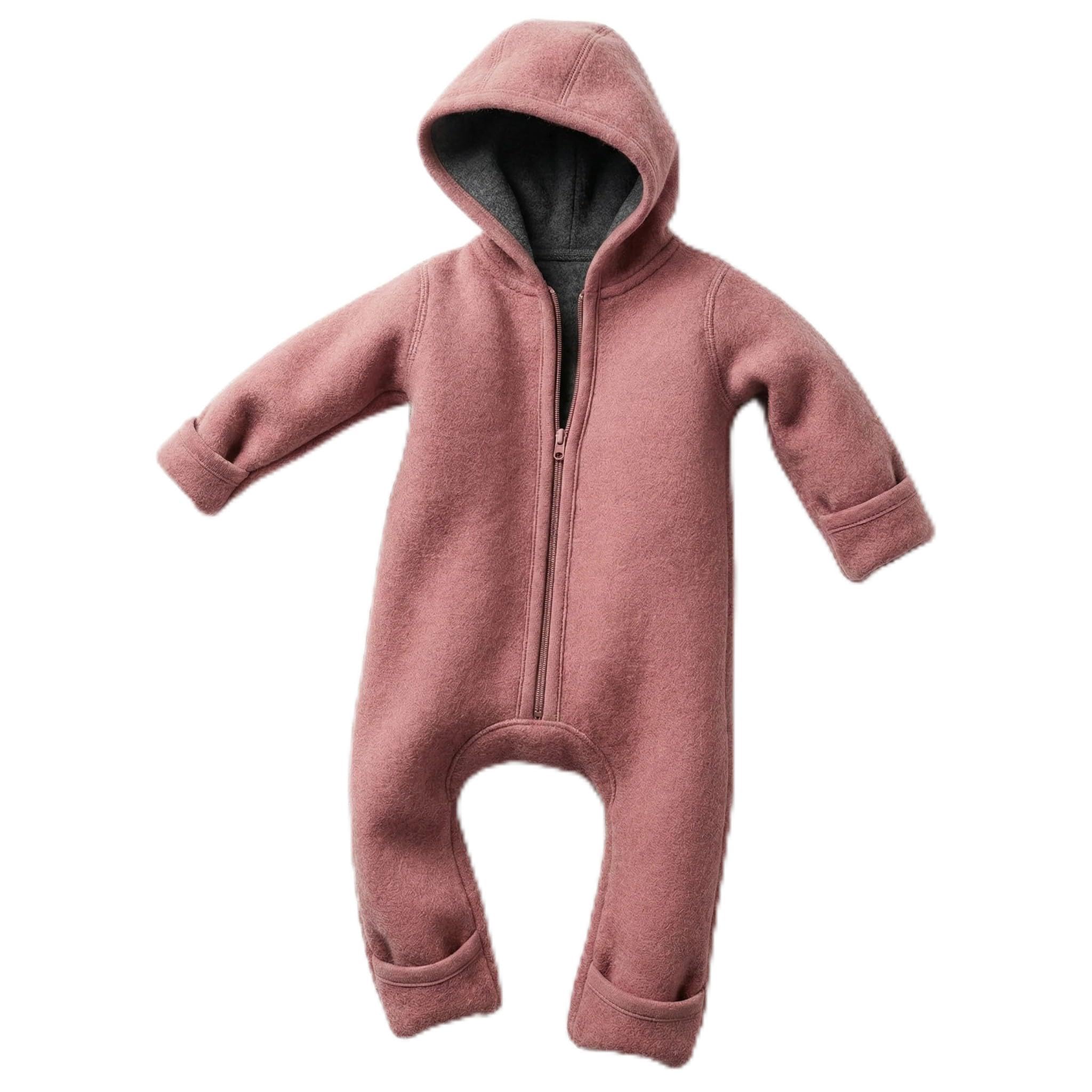 ALAVYA HOME Baby Walkoverall aus 100% Bio-Schurwolle | Kuscheligster Wollanzug für deine Kleine in kalten Tagen & Winter