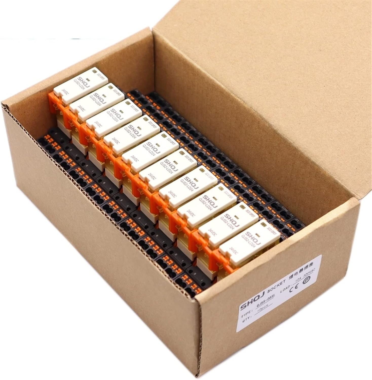 10PCS/Box SHQJ Power Relay QJS1 QJS2 12VDC 24VDC 110VAC 230VAC 1Set or 2 Set Intermediate 1CO 12A 2CO 8A(QJS2-LD24 2CO 8PIN)