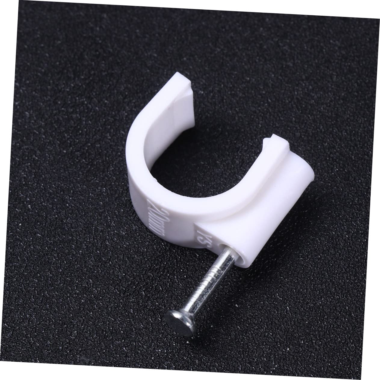 NUOBESTY 100stücke Kabelclips Weiß Pvc-klemmen Mit Stahlnägeln Rohrhalterungen Für Elektriker Draht-wandbefestigungshalter Kabelschellen Weiß