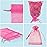 ANZNKU 100PCS Sheer Pink Organza Bags 5x7 inch Mesh Bags Drawstring, Small Mesh Gift Bag for Makeup, Mesh Bag Drawstring, Organza Favor Pouches for Party Wedding Mesh Festival