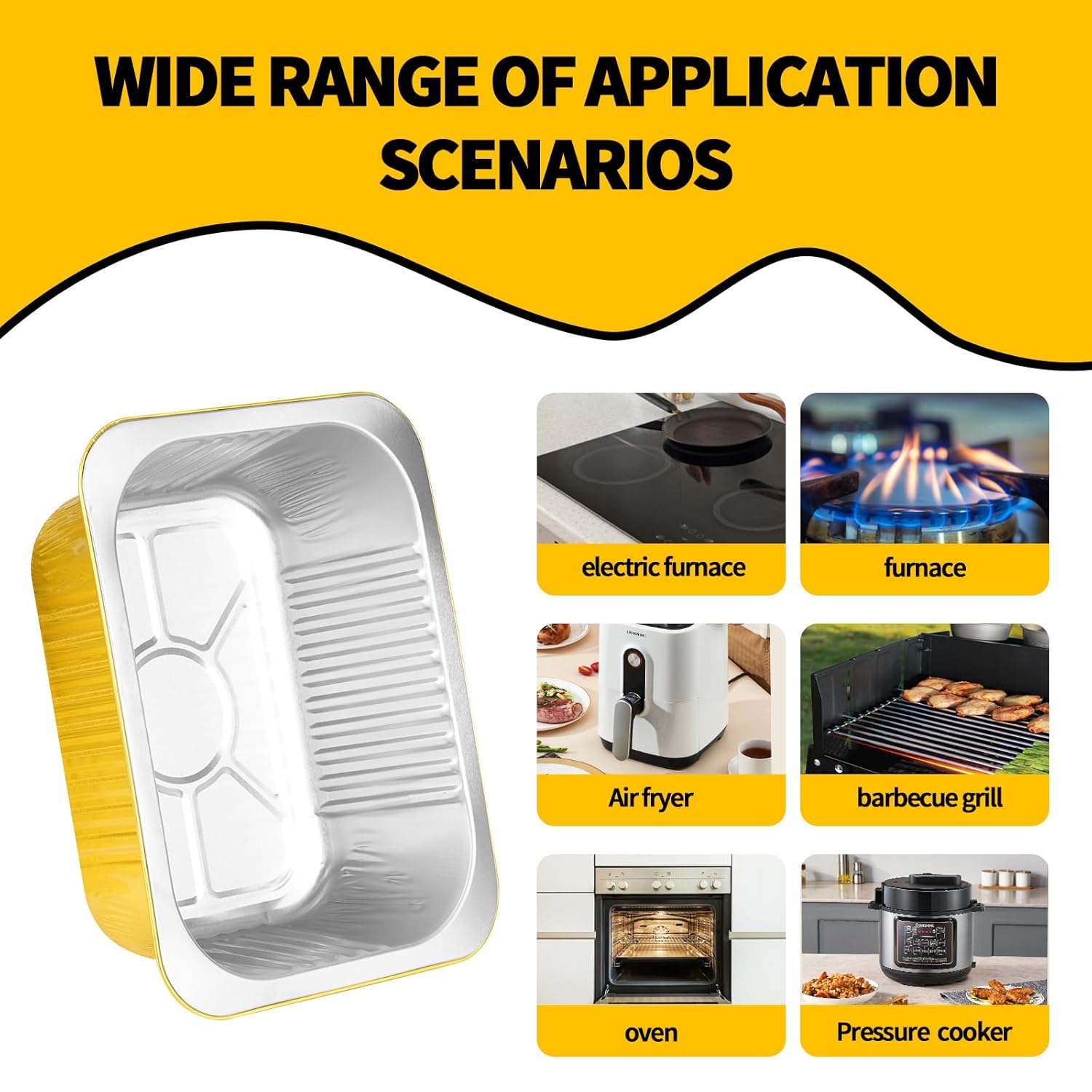 40 Pack 3 LB 8.6"×6.6"×2.4" Aluminum Foil Pans with Lids Heavy Duty, 48oz Gold Aluminum Foil Baking Pans Double Thick Tin Foil Food Container for Baking, Meal Prep, Freezer, Heating and Takeout