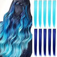 Vista 17 de 9 piezas de extensiones de cabello rosa ahumado con clip para fiesta de princesa, peluca de disfraces de Navidad para mujer (rosa claro)