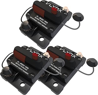 QTY3 VCB100 12VDC Boat Trolling Motor 100A Reset Fuse Circuit Breaker WEATHERPROOF