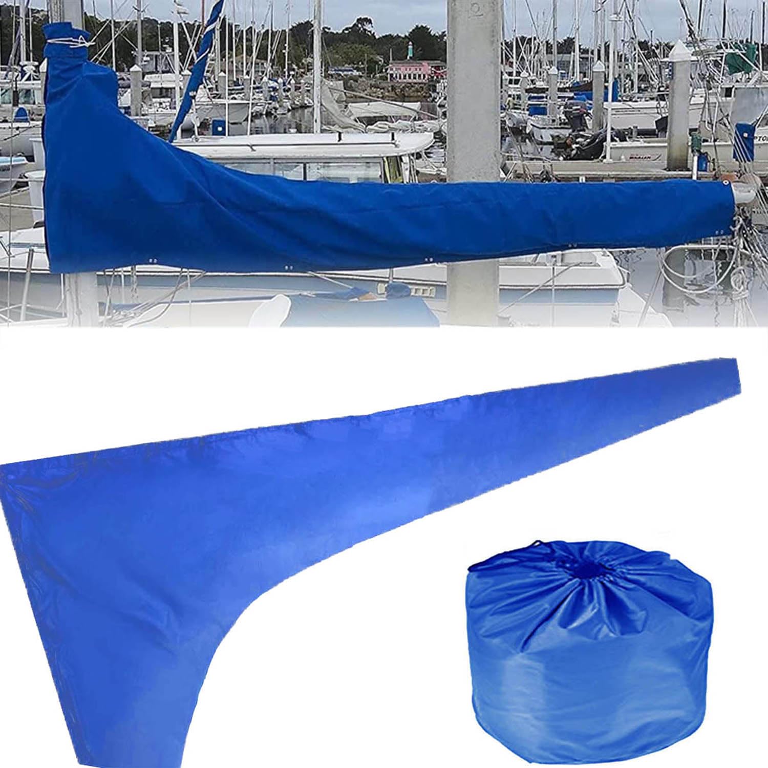 Générique Housse Bôme Grand-Voile,Tissu Oxford 600D épais Housse De Bôme De -Voile Imperméable,Taud pour voilier Ripstop Coupe-Vent,Accessoires De Bateau À Voile