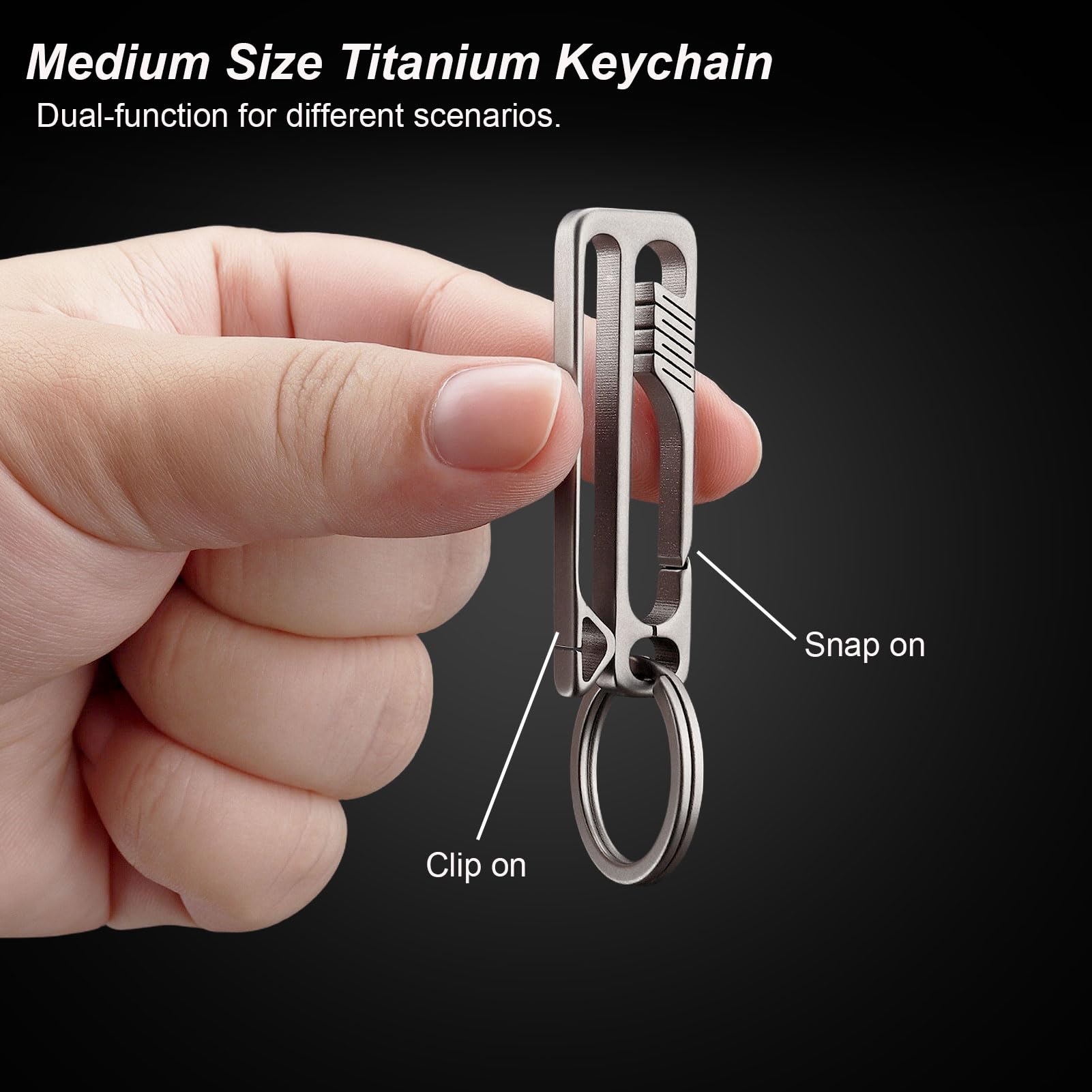 Titanium Belt Loop Key Holder Heavy Duty Quick Release Tactical Keychain Clip with Key Ring for Men and Women