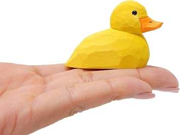 Selsela Hand-Carved Mini Duck Figurine - Mini Wooden Duck Figurine, Handmade Waterfowl Carving, Decoration, Decoy, Small Animal Ornament & Rustic Home Decor Gift