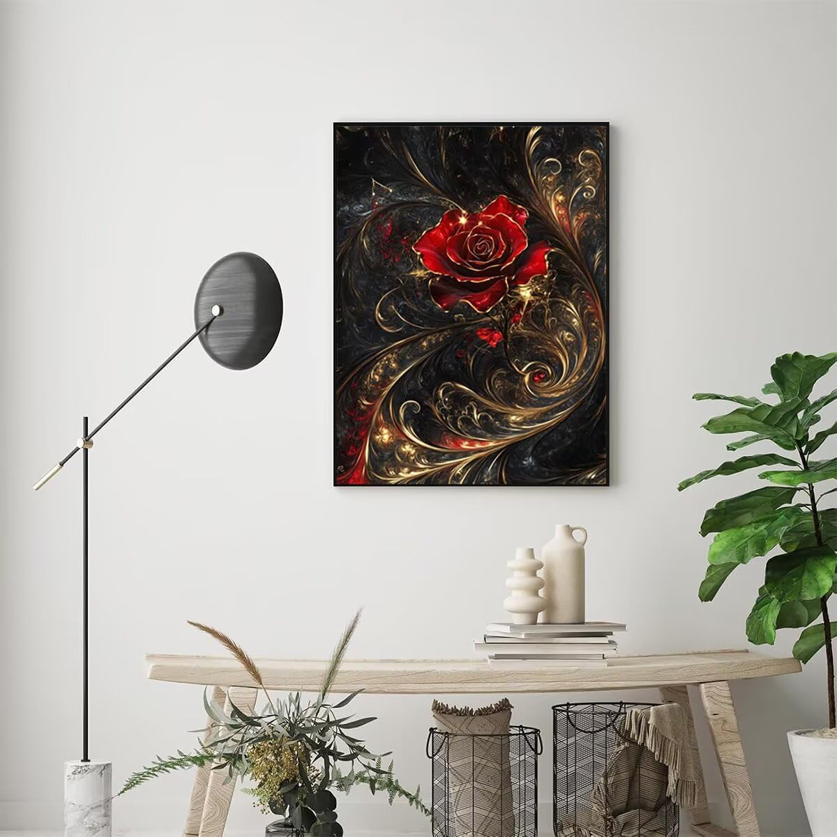 Dipingere con i Numeri Fiore, Paint by Numbers Adulti Astratto, Fai da te Creativi Adulti Quadri da Dipingere Numerati Kit per Decorazione Della Parete di Casa, Regalo 100x135 cm Senza Cornice 8J-1