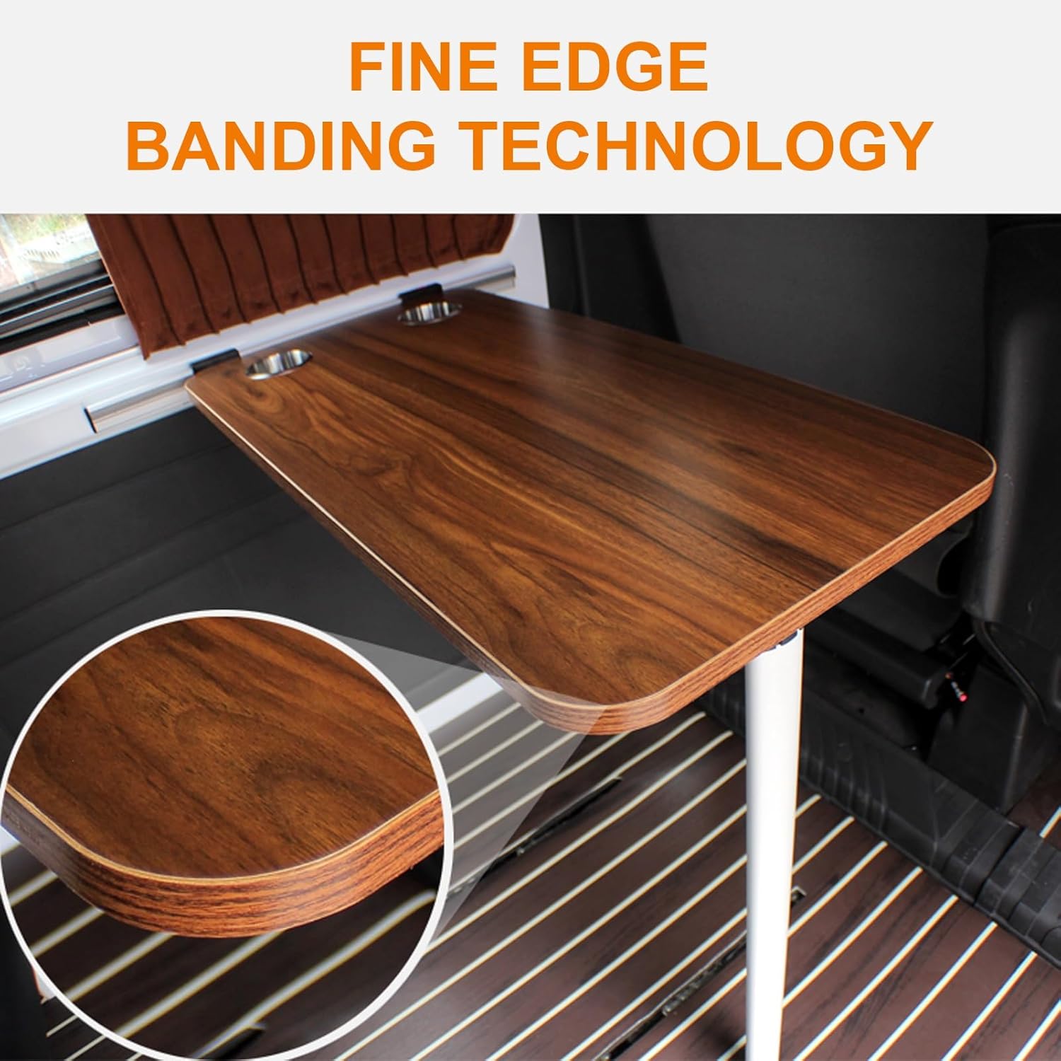Foldable Rv Dinette Table with Cup Slots - Lightweight Solid Wood Wall Mount Picnic Table for Small Spaces, Ideal for Rv, Home Office, Bedroom, Or Kitchen Brown One Size