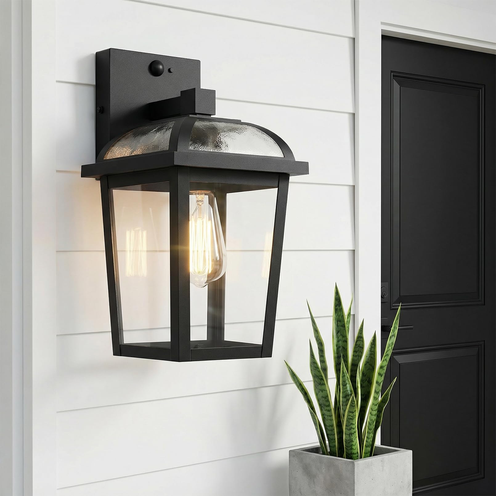 Außenlampe mit Bewegungsmelder, 3 Beleuchtungsmodi Wandleuchte Aussen | OYKYOHEI Aussenlampe mit Bewegungsmelder, Wasserdichtes Außenleuchte Wandleuchte Außen Ausenbeleutung für Haus,E27 Glühbirnen