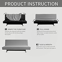 Vista 7 de Easy-Going - Funda elástica para futón, cubierta para sofá cama sin brazos, protector de muebles sin reposabrazos con parte inferior elástica