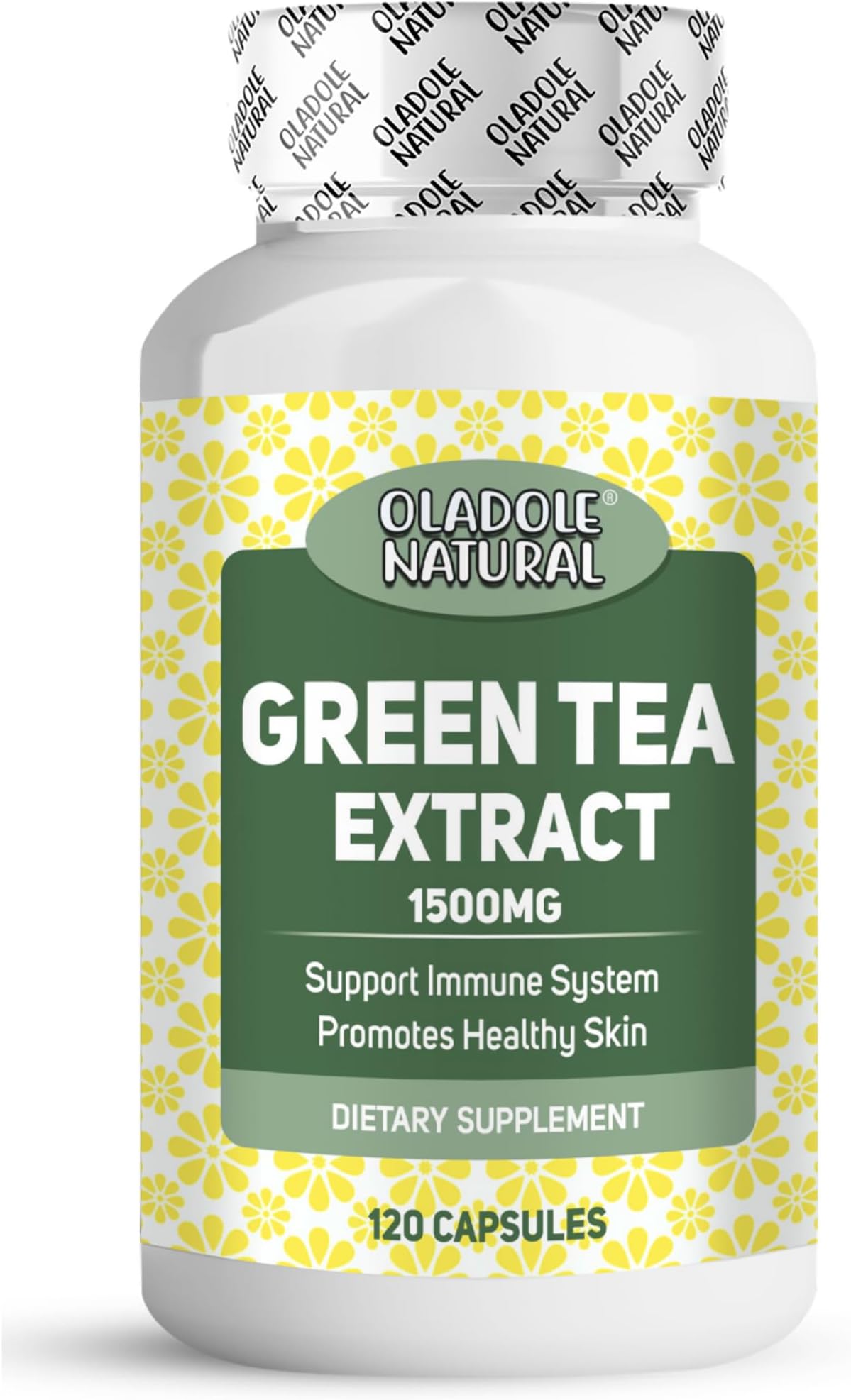 Oladole Natural Green Tea Extract - 1500mg (120 Capsules) | Support Immune System, Weight Management, Heart Health, Antioxidant, Brain Function, Joint Health, Mental Focus | 100% Non-GMO, Gluten Free