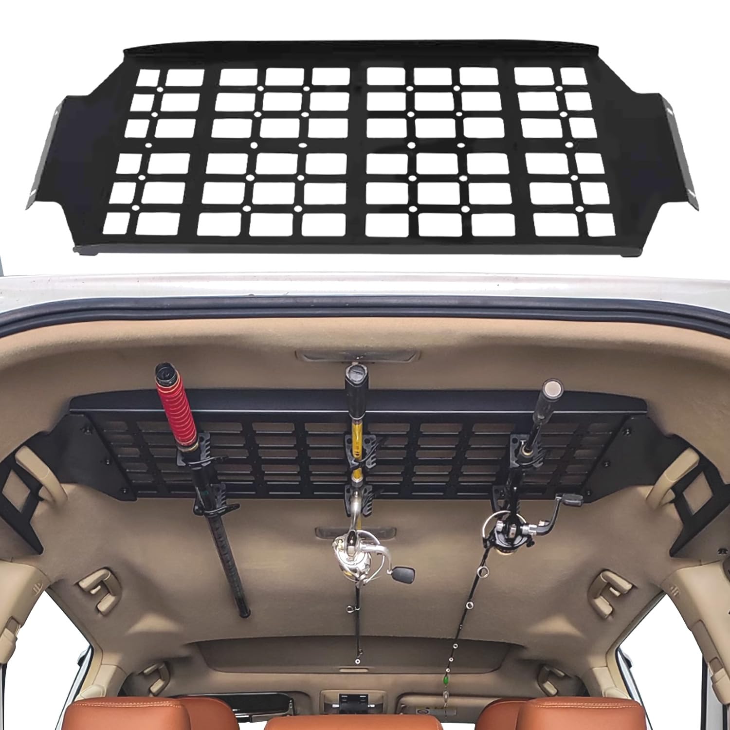HIGH FLYING for Toyota Prado J150/Lexus GX460 Car Interior Molle Panels Storage Modular System Trunk Shelf Organizer Interior Rear Cargo Racks (Roof Panel)