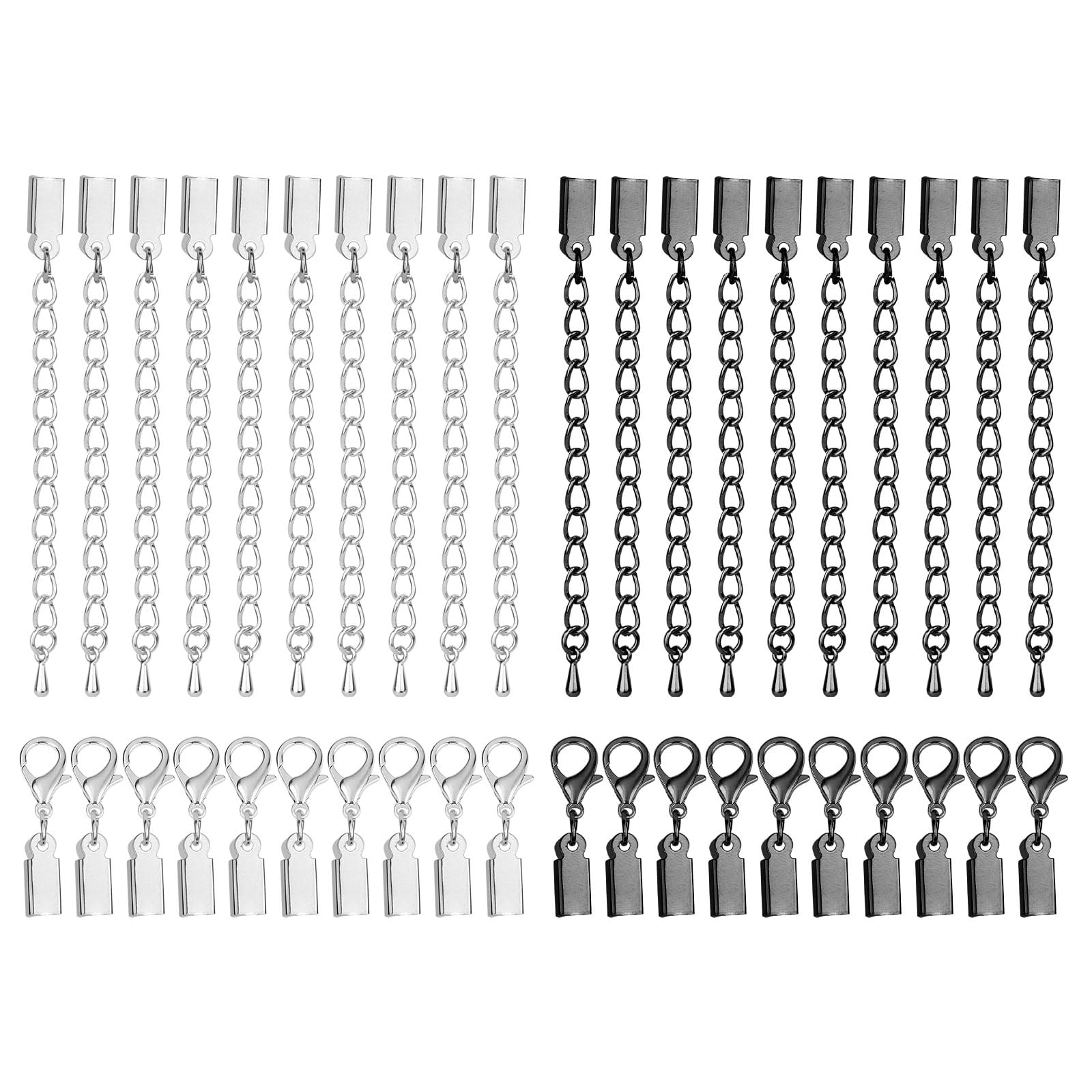 AOZUO 20 Pièces Acier Inoxydable Fermoir Chaîne Argenté Bijoux Fabrication AOZUO 20 Pièces Acier Inoxydable Fermoir Chaîne Argenté Bijoux Fabrication