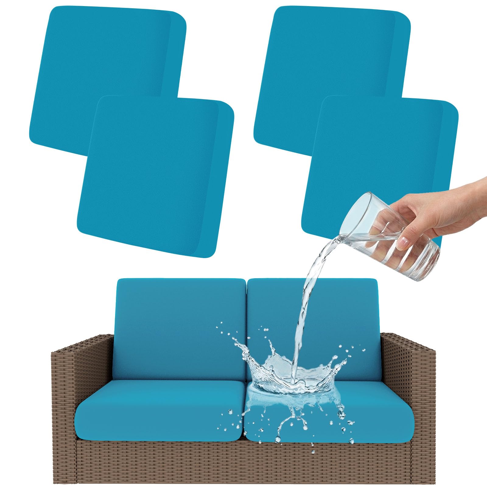Smiry Waterproof Patio Cushion Covers, Stretch Outdoor Furniture Covers