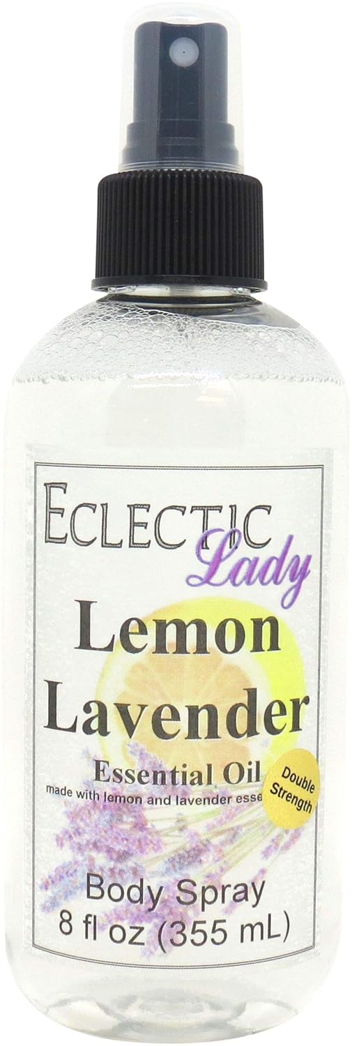 Eclectic Lady Lemon Lavender Body Spray, Double Strength, 8 ounces, Body Mist for Women with Clean, Light & Gentle Fragrance, Cologne with Soft, Subtle Aroma For Daily Use
