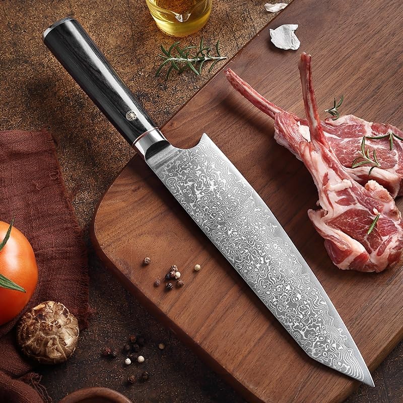 Meat Cleaver Knife, 8 Inch 67 Layer Damascus Chef Knife Japanese Kitchen Knife Santoku Fishing Butcher Machete Meat Cleaver Knives