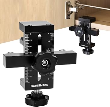 GOINGMAKE Cabinet Door Mounting Jig with Quick Edge Positioner,Adjustable Cabinet Door Installation Positioner,Cabinet Door Positioning Tool Jig for Installing Frameless or Face Frame Cabinet Doors