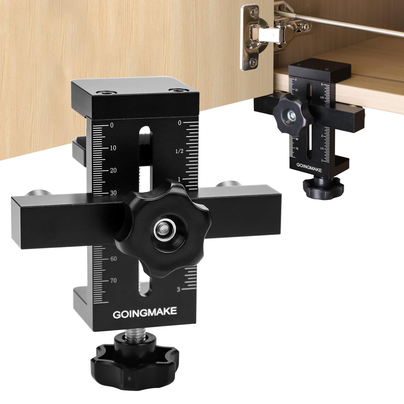Cabinet Door Mounting Jig with Quick Edge Positioner,Adjustable Cabinet Door Installation Positioner,Cabinet Door Positioning Tool Jig for Installing Frameless or Face Frame Cabinet Doors