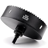 Vista 56 de Sierra perforadora de 3 1/2" (89 mm) para madera y plástico, broca de núcleo de cortador de agujeros bimetálico HSS para paneles de yeso, tableros