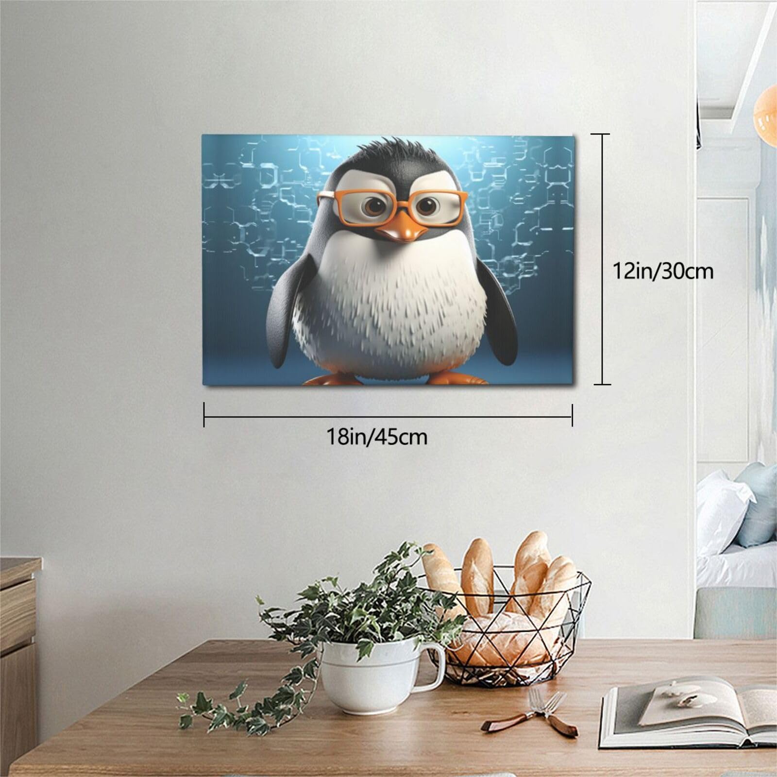 Amazon.com: Dwrepo penguin with glasses Print Wall Art Decorations