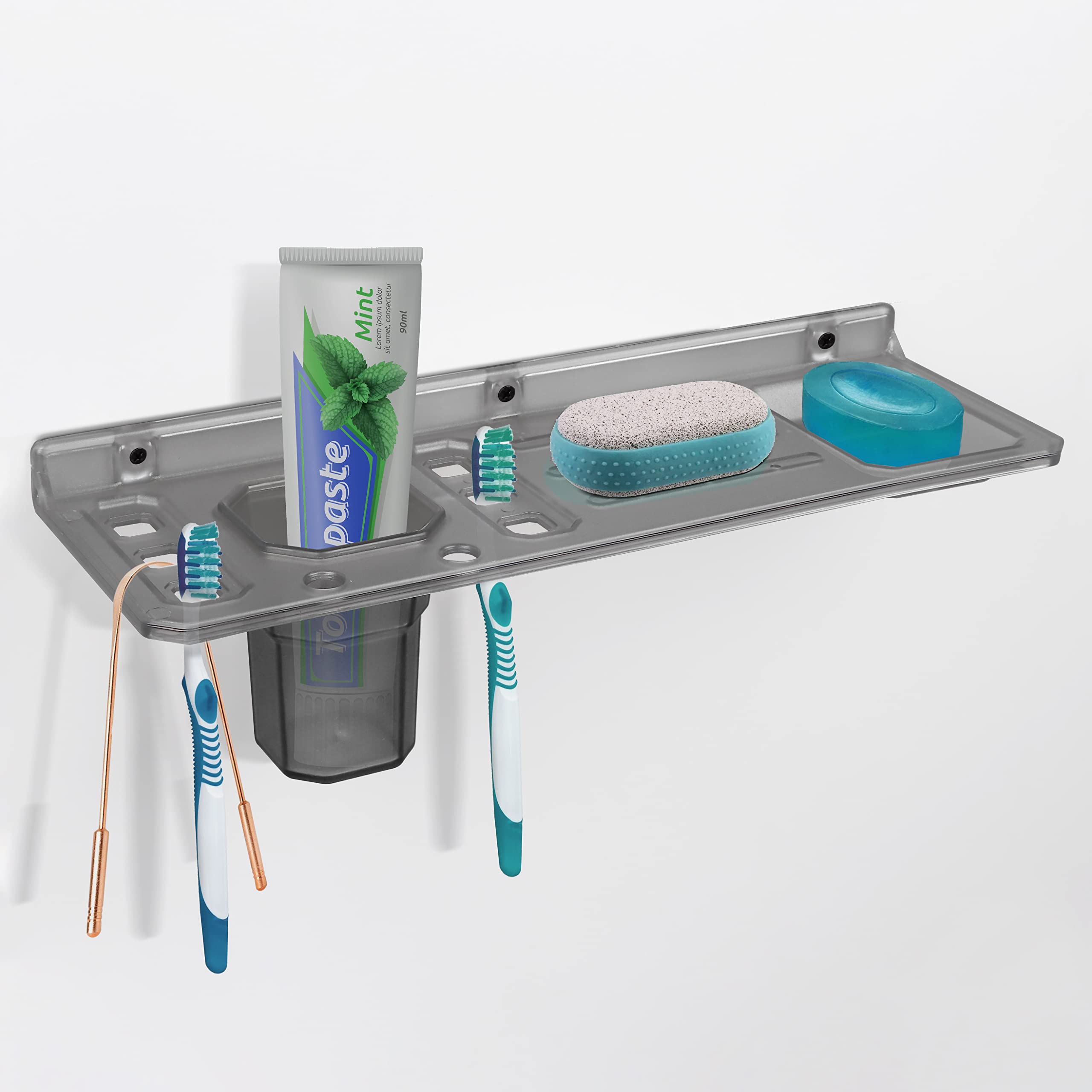Plantex Unbreakable ABS Plastic Multipurpose Soap Dish with Tumbler Holder/Brush Stand/Bathroom Accessories (Transperent) (B0BPMF4BB2) Amazon Price History, Amazon Price Tracker