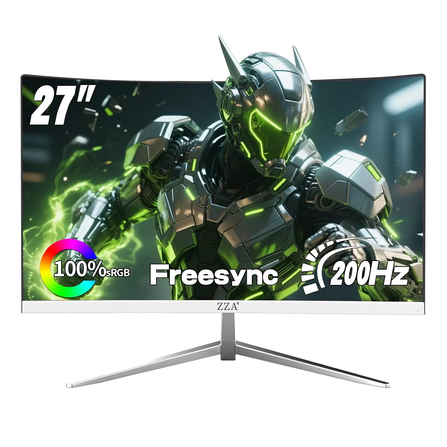 ZZA 27 Curved Gaming Monitor Full HD 1920x1080P VA Panel 1800R Computer Monitor 200HZ CP Screen 100 sRGB