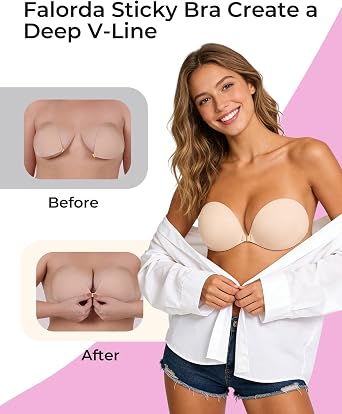 Sticky Strapless Adhesive Backless Invisible Bra for Women
