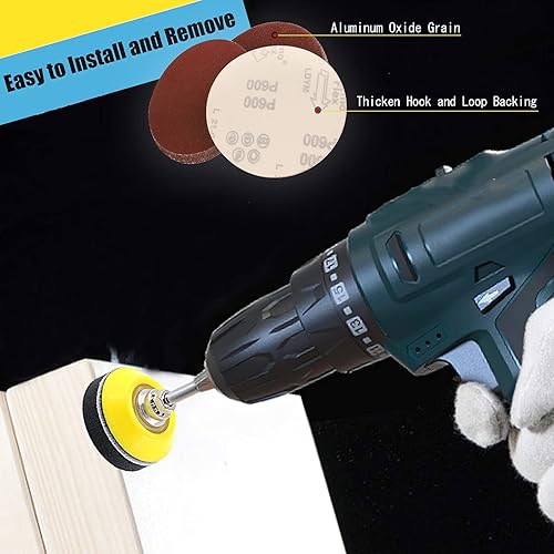 Miniatura 8 de POTUINOM Paquete de 100 almohadillas de lijado orbital de alúmina de grano 1000 almohadillas de lija para pulir moler