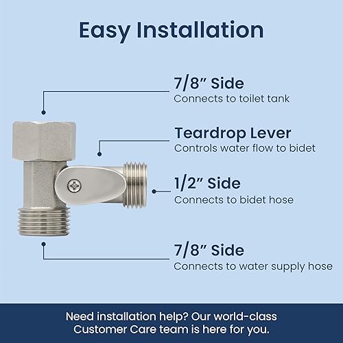 Miniatura 6 de Luxe Adaptador en T de metal con válvula de retención conexión en T de 3 tomas acabado chapado en cromo para neobidés Luxe