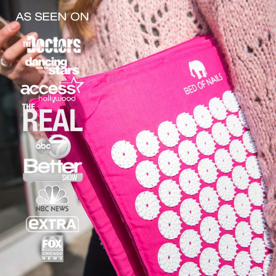 Bed of Nails, Pink Original Acupressure Mat for Back/Body Pain Treatment, Relaxation, Mindfulness : Health & Household