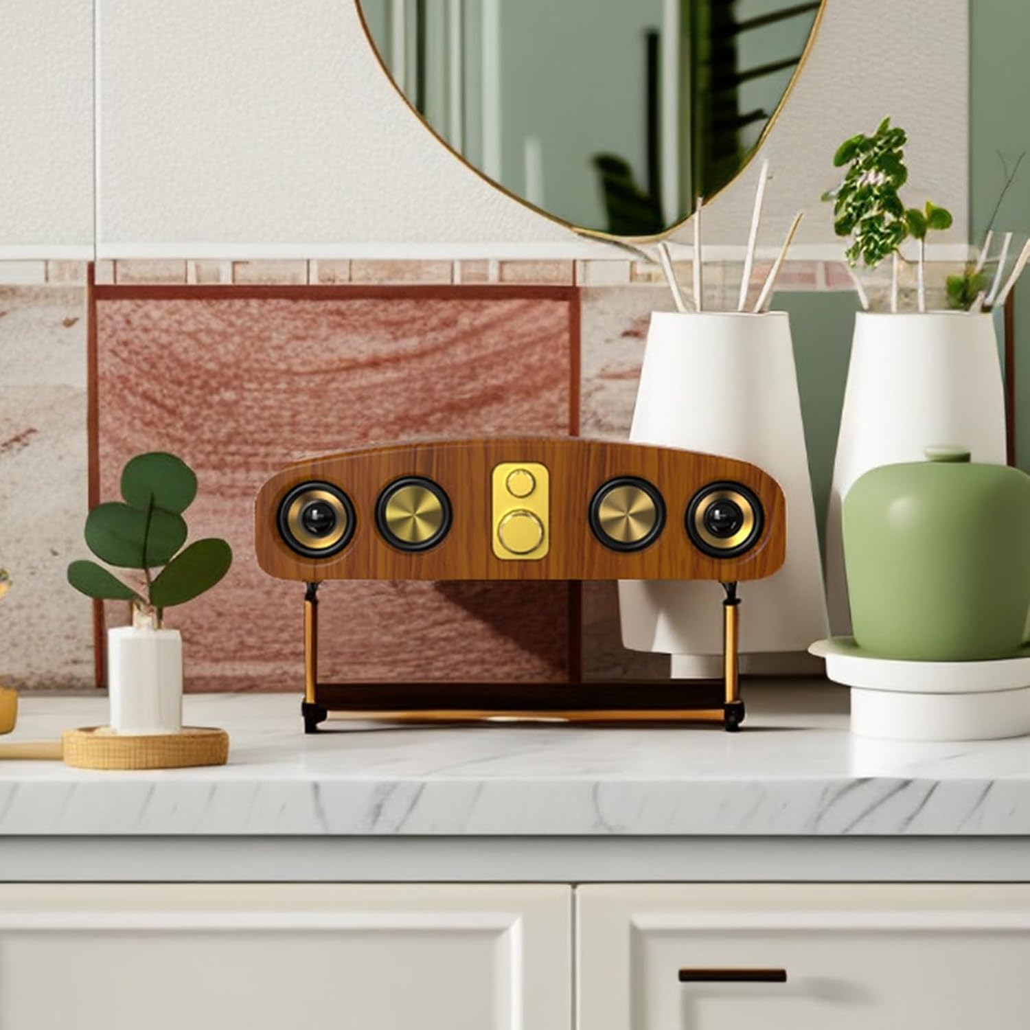 Retro drewniane głośniki Soundbar, Bluetooth 5.0, system dźwięku przestrzennego kina domowego, listwy dźwiękowe, Soundbar z Bluetooth do telewizora, projektor