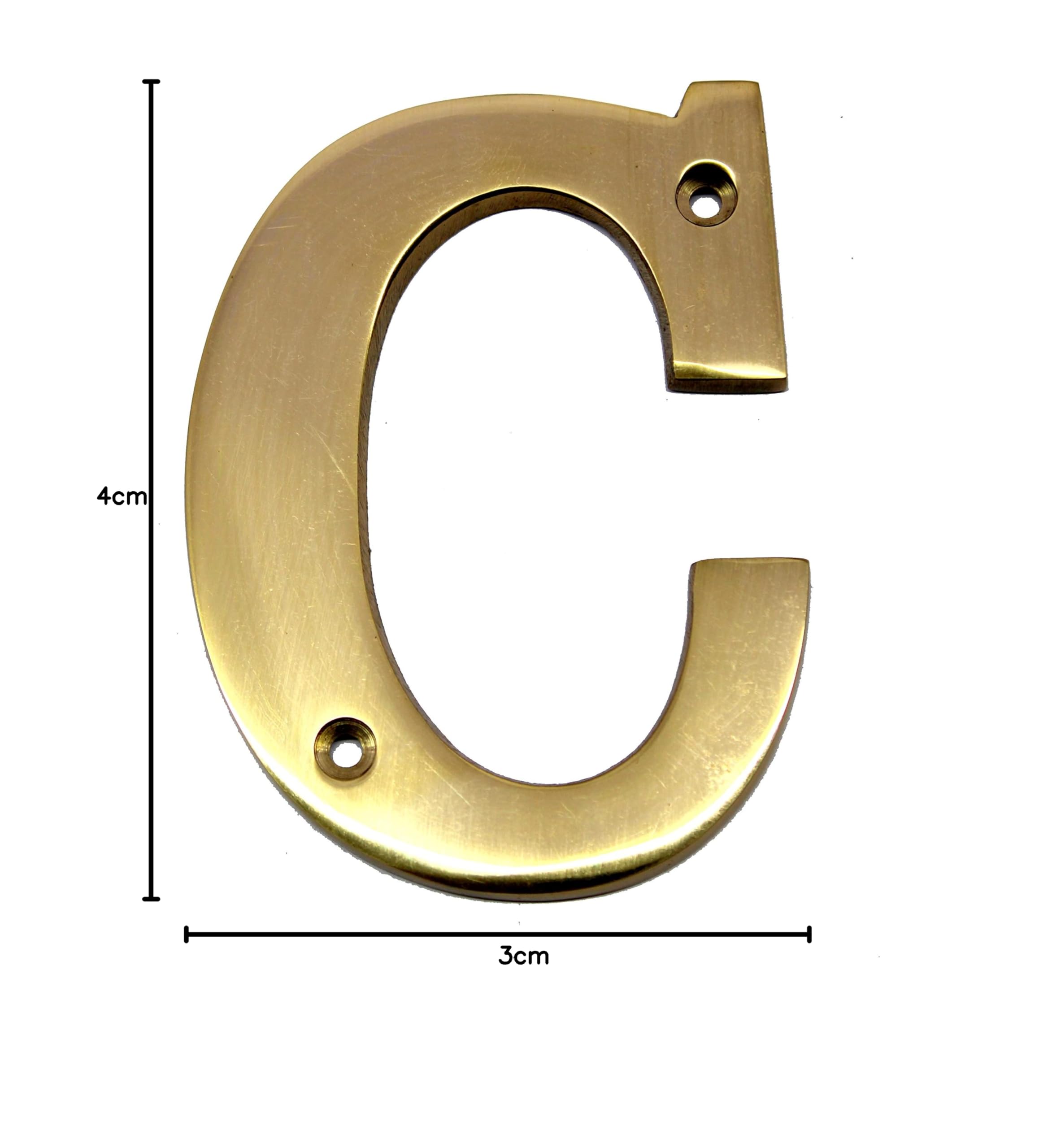 eSplanade Brass House Hotel Door Name Alphabets - Wall Door Plaque Alphabet Letter - Golden - 4" Inches ("C" Alphabet - 4") — Amazon image 7