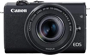 Canon EOS M200 Compact Mirrorless Digital  Vlogging   Camera  with EF-M 15-45mm Lens, Vertical 4K Video Support, 3.0-inch Touch Panel LCD, Built-in Wi-Fi, and Bluetooth Technology, Black