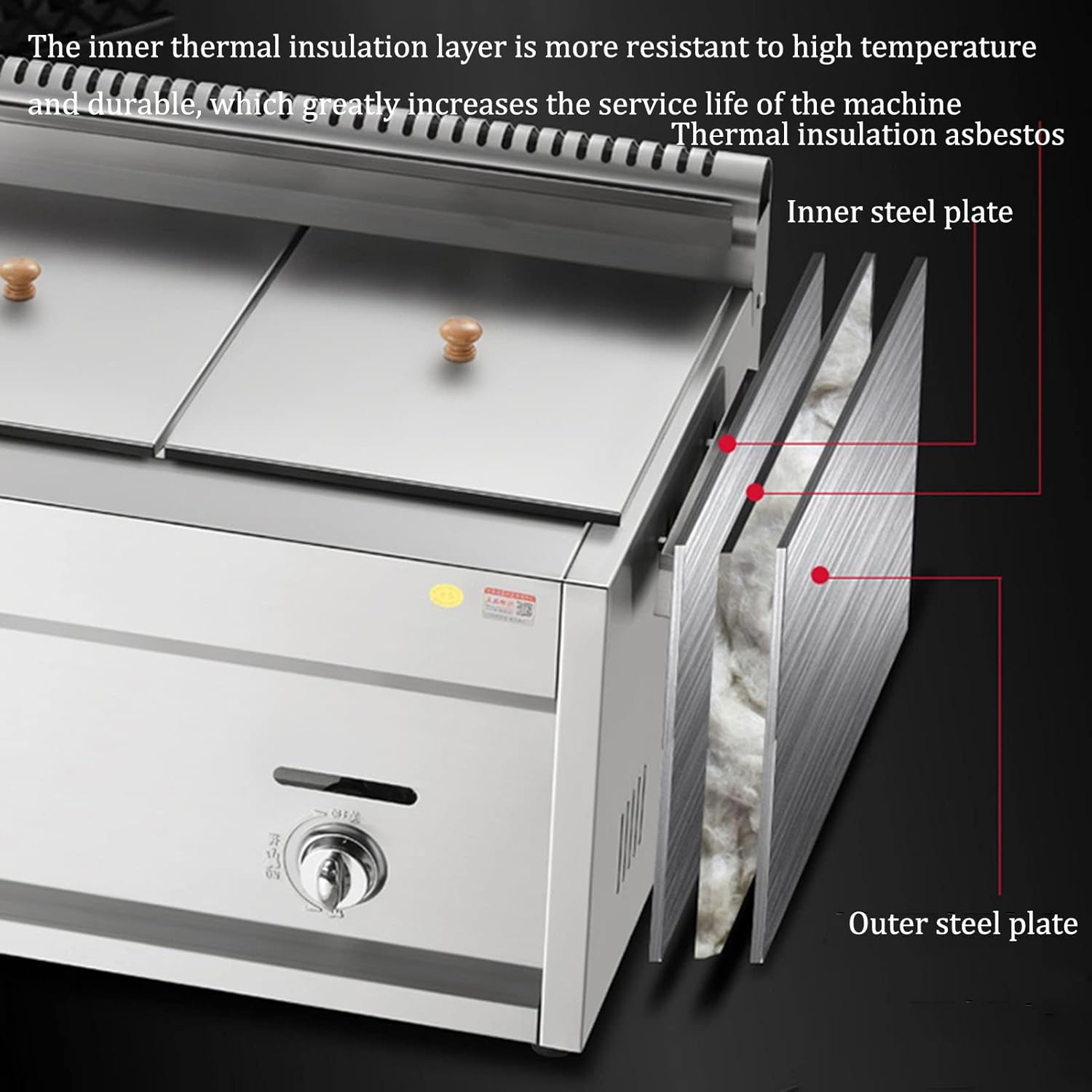 Commercial Outdoor Gas Fryer, Professional Restaurant Kitchen Stainless Steel Desktop Propane Fryer, Multi-function Double Cylinder Fryer, Fryer with Basket and Lid,used for Fried Chicken/fries