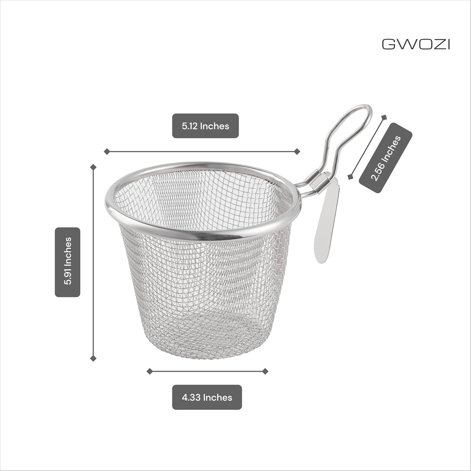 Ramen Strainer - Stainless Steel Blanching Basket - Mesh Pasta Basket for Boiling - Cooking Pasta, Pho, Dumpling, Spaghetti, Ramen & Noodle Basket, 4.33 Inches, 2 Pcs